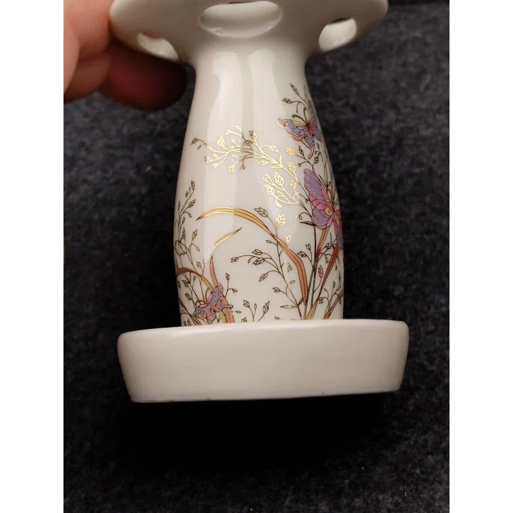 Vintage Tooth Brush Holder Purple Pink Butterfly Gold Metallic Takahashi Japan